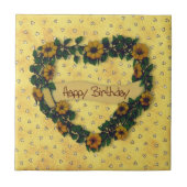 Happy Birthday Wreath Tile Fliese (Vorderseite)
