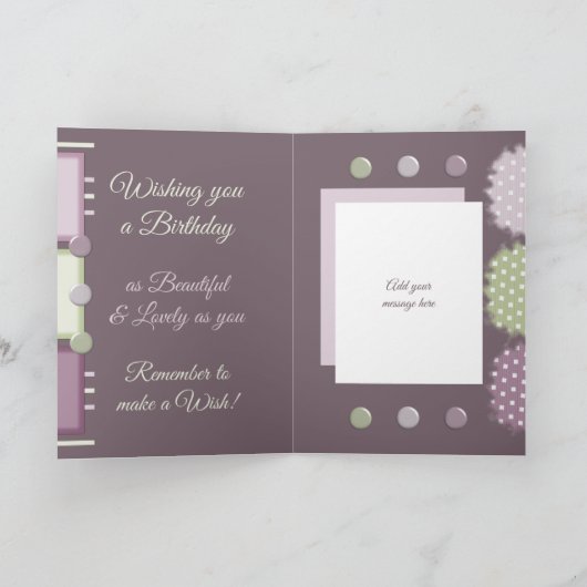 Happy Birthday wunderbare Freund plum Karte (Innenseite)