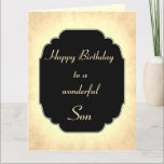 Happy Birthday wunderbare Son Gruß Karte<br><div class="desc">Stilvolle und schicke Happy Birthday Son Design Grußkarte.</div>