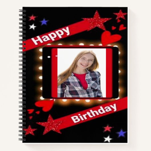 Happy Birthday Wünsche: PersonalizedSpiral Noteboo Notizblock (Vorderseite)