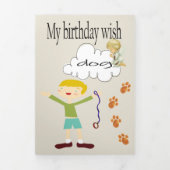 Happy Birthday Wünschen nach einem Hund Dreifach Gefaltete Karte (Cover)