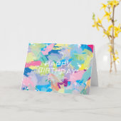 Happy Birthday wünscht Abstrakte moderne Kunst Karte (Gelbe Blume)