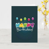 Happy Birthday wünscht Balloons Karte (Gelbe Blume)