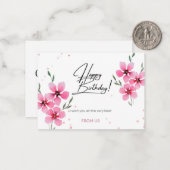 Happy Birthday wünscht Design für eine Karte (Vorderseite/Rückseite Beispiel)