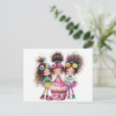 Happy Birthday wünscht Postkarte (Stehend Vorderseite)