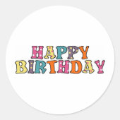 Happy Birthday wünscht Runder Aufkleber (Vorderseite)