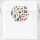 Happy Birthday wünscht Stickers" Runder Aufkleber (Tasche)