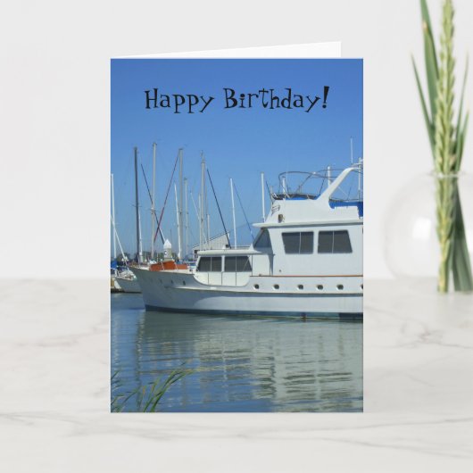 Happy Birthday Yacht Grußkarte Karte (Vorderseite)