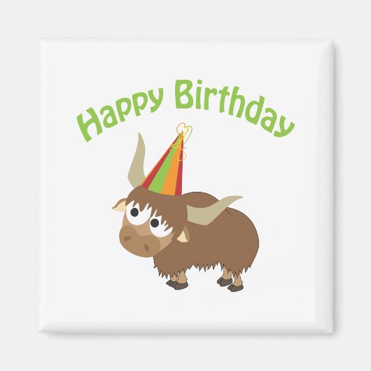Happy Birthday Yak Magnet (Vorne)