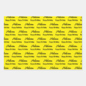 Happy Birthday Yellow and Black Name Pattern Geschenkpapier Set (Vorderseite 3)