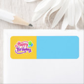 Happy Birthday Yellow and Blue Modern Label (Insitu)