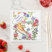 Happy Birthday Yellow Bird Serviette (Beispiel)