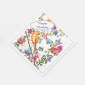 Happy Birthday Yellow Bird Serviette (Ecke)