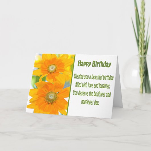 Happy Birthday Yellow Daisies Card Karte (Vorderseite)