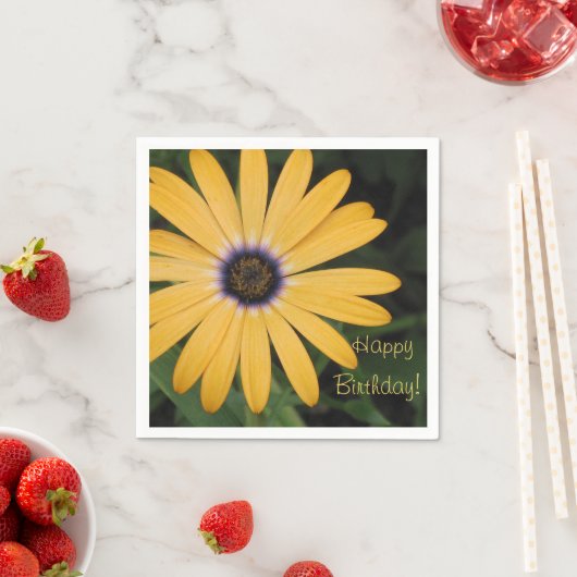 Happy Birthday Yellow Daisy Serviette (Beispiel)