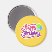 Happy Birthday Yellow Gastgeschenk Gift Magnet (Vorderseite/Rückseite)