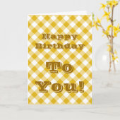 Happy Birthday Yellow Gingham Cards Karte (Gelbe Blume)