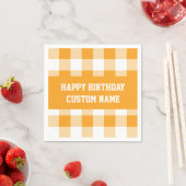 Happy Birthday Yellow Gingham Serviette (Beispiel)