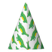 Happy Birthday Yellow Green Alligator Crocodile Partyhütchen (Rückseite)