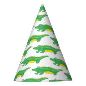Happy Birthday Yellow Green Alligator Crocodile Partyhütchen (Vorderseite)