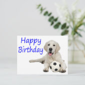 Happy Birthday Yellow Labrador Retriever Postcard Postkarte (Stehend Vorderseite)