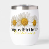 Happy Birthday Yellow Name White Daisies (Vorderseite)
