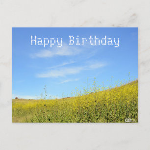 Happy Birthday Yellow Picture Postcard Postkarte