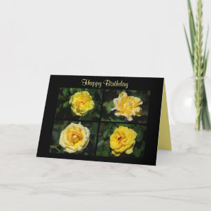 Happy Birthday Yellow Roses Collage Card Karte