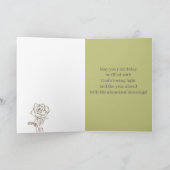 Happy Birthday Yellow Roses Woman of God Blessings Karte (Innenseite)