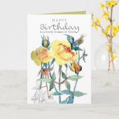 Happy Birthday Yellow Roses Woman of God Blessings Karte (Gelbe Blume)