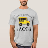 Happy Birthday Yellow School Buslehrer Bildung T-Shirt (Vorderseite)