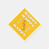 HAPPY Birthday Yellow Serviette (Ecke)