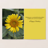 Happy Birthday Yellow Sunflower Silver Foil Card Folienkarte (Innenseite)