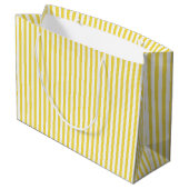Happy Birthday Yellow/White Simple Stripes Pattern Große Geschenktüte (Rückseite Schrägansicht)