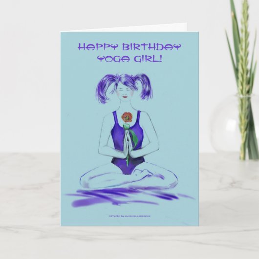 Happy Birthday Yoga Girl!-Yoga Lifestyle Karte (Vorderseite)