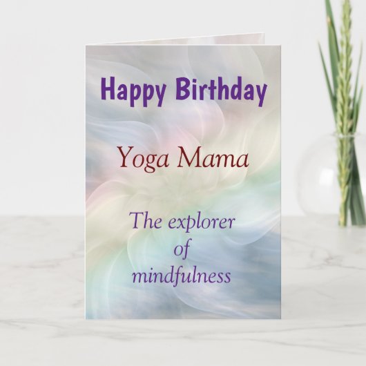Happy Birthday Yoga Lady Design Card Karte (Vorderseite)
