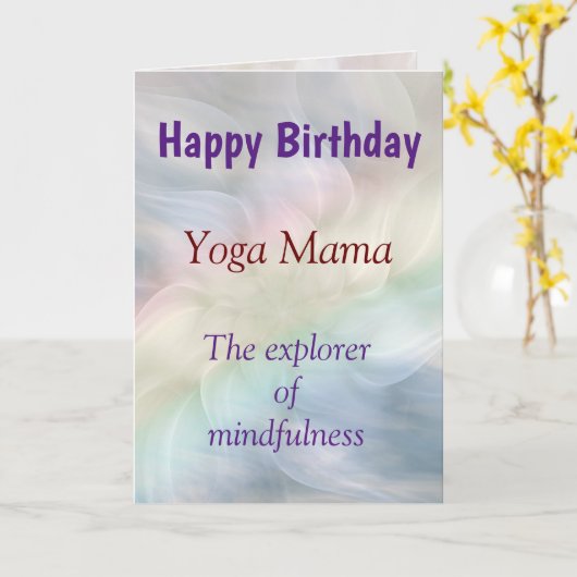 Happy Birthday Yoga Lady Design Card Karte (Gelbe Blume)