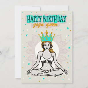 Happy Birthday Yoga Queen Card Feiertagskarte