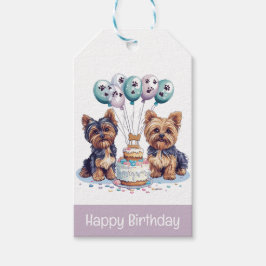 Happy Birthday Yorkie Dog Geschenkanhänger