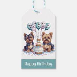 Happy Birthday Yorkie Dog Geschenkanhänger