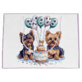 Happy Birthday Yorkie Dog Große Geschenktüte (Vorderseite)