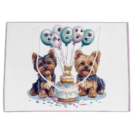 Happy Birthday Yorkie Dog Große Geschenktüte