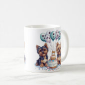 Happy Birthday Yorkie Dog Kaffeetasse (VorderseiteRechts)