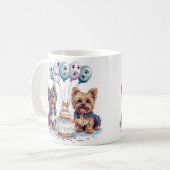 Happy Birthday Yorkie Dog Kaffeetasse (Vorderseite Links)