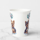 Happy Birthday Yorkie Dog Pappbecher (Rechts)