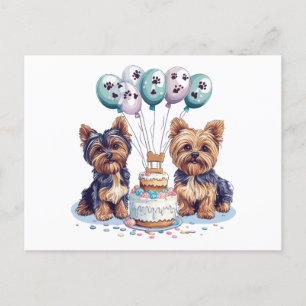 Happy Birthday Yorkie Dog Postkarte