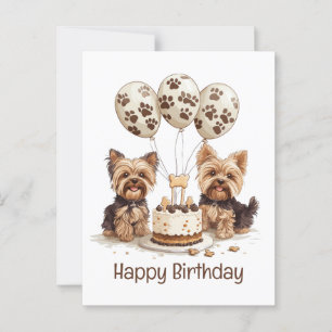 Happy Birthday Yorkie Dogs Postkarte