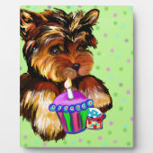 HAPPY BIRTHDAY YORKIE POO FOTOPLATTE (Vorderseite)