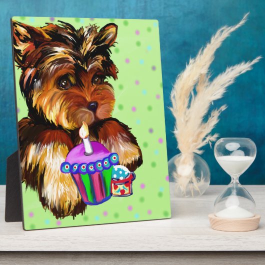 HAPPY BIRTHDAY YORKIE POO FOTOPLATTE (Seite)