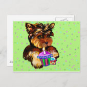 HAPPY BIRTHDAY YORKIE POO POSTKARTE (Vorne/Hinten)
